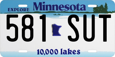 MN license plate 581SUT