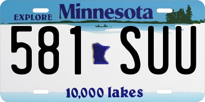 MN license plate 581SUU