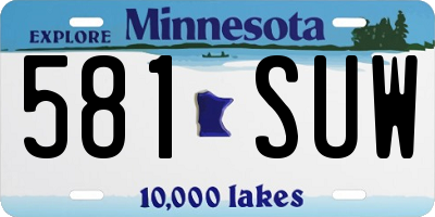 MN license plate 581SUW