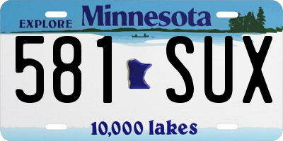 MN license plate 581SUX