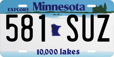 MN license plate 581SUZ