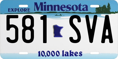 MN license plate 581SVA