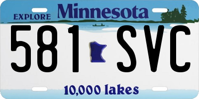 MN license plate 581SVC