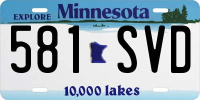MN license plate 581SVD