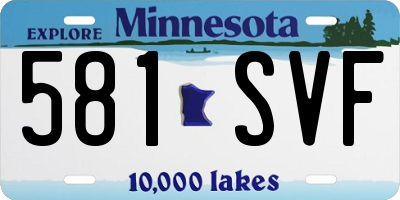 MN license plate 581SVF