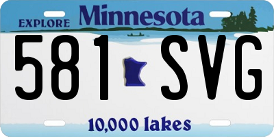 MN license plate 581SVG