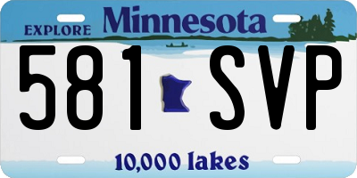 MN license plate 581SVP
