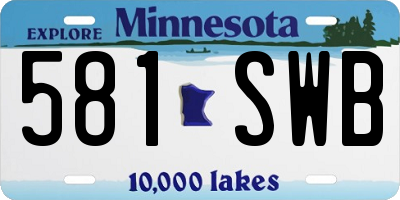 MN license plate 581SWB