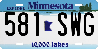 MN license plate 581SWG