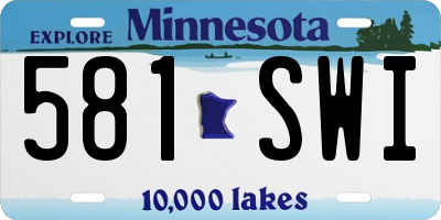 MN license plate 581SWI