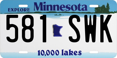 MN license plate 581SWK