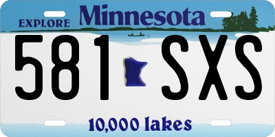 MN license plate 581SXS