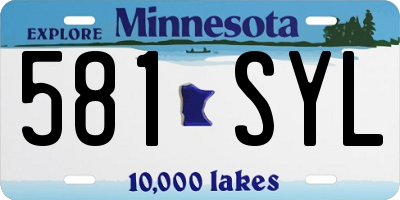 MN license plate 581SYL