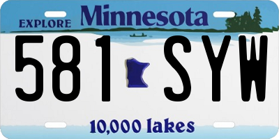 MN license plate 581SYW