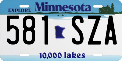 MN license plate 581SZA