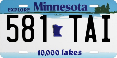 MN license plate 581TAI
