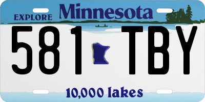 MN license plate 581TBY