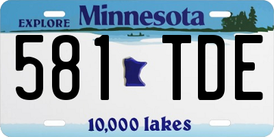 MN license plate 581TDE