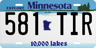 MN license plate 581TIR