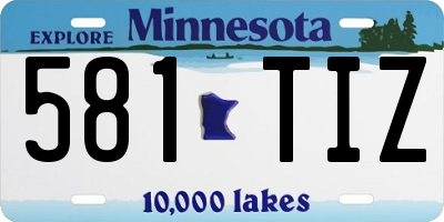 MN license plate 581TIZ