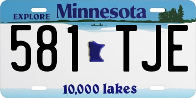 MN license plate 581TJE
