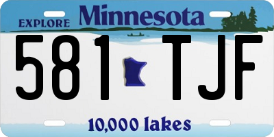 MN license plate 581TJF