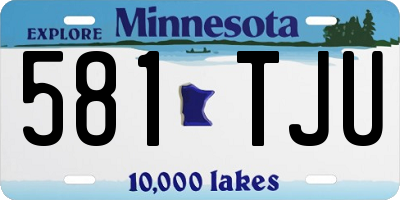 MN license plate 581TJU