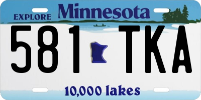 MN license plate 581TKA