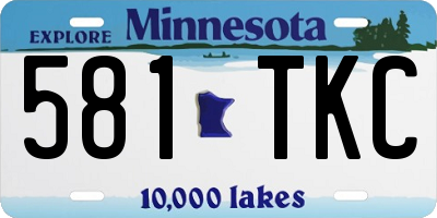 MN license plate 581TKC