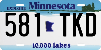 MN license plate 581TKD