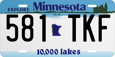 MN license plate 581TKF