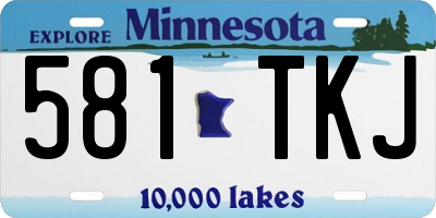 MN license plate 581TKJ