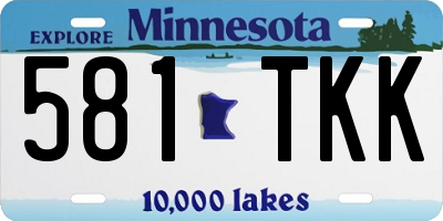 MN license plate 581TKK