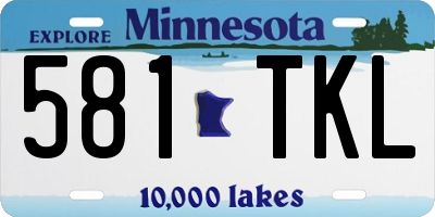 MN license plate 581TKL