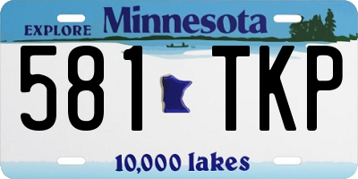 MN license plate 581TKP