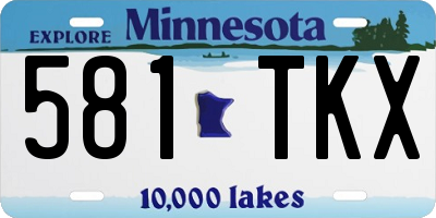 MN license plate 581TKX