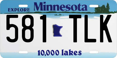 MN license plate 581TLK