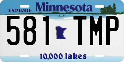 MN license plate 581TMP