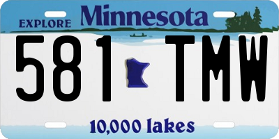 MN license plate 581TMW