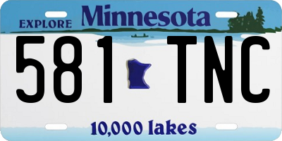 MN license plate 581TNC