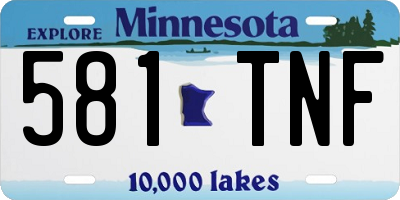 MN license plate 581TNF