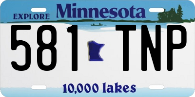 MN license plate 581TNP
