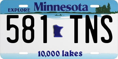 MN license plate 581TNS