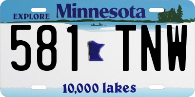 MN license plate 581TNW