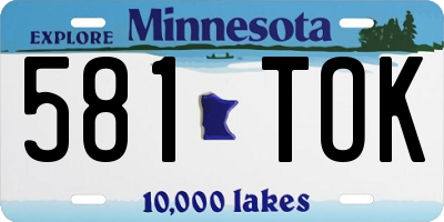 MN license plate 581TOK