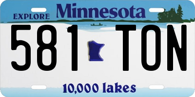 MN license plate 581TON