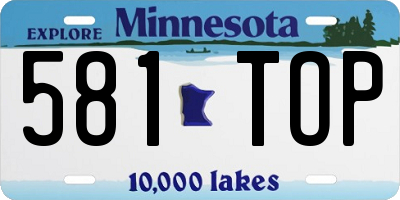 MN license plate 581TOP