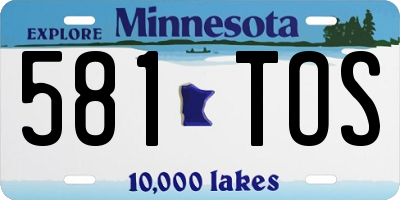 MN license plate 581TOS