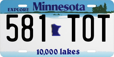MN license plate 581TOT