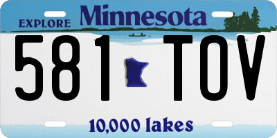 MN license plate 581TOV